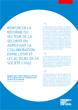 Renforcer la réforme du secteur de la sécurité en amplifiant la collaboration entre l'etat et les acteurs de la société civile